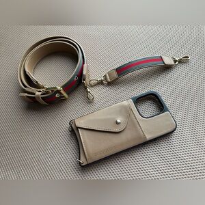 📞 Bandolier Kimberly Adjustable Crossbody Tan Red Green Gold, iPhone 14 Pro Max